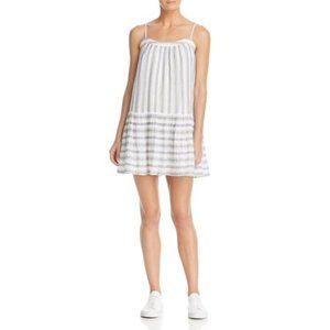 Soft Ante Sleeveless Striped Mini Dress White